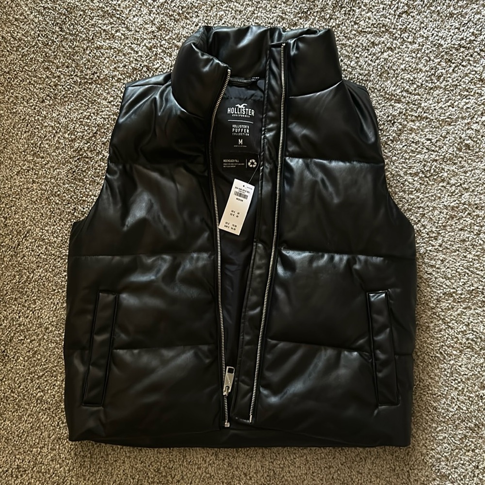 Hollister faux leather puffy vest